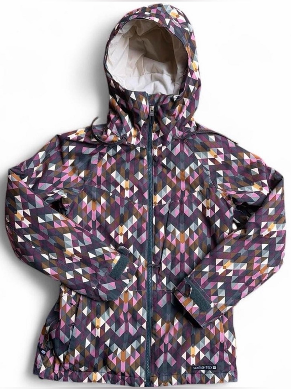 686 women’s snow jacket. Geometric print. XS